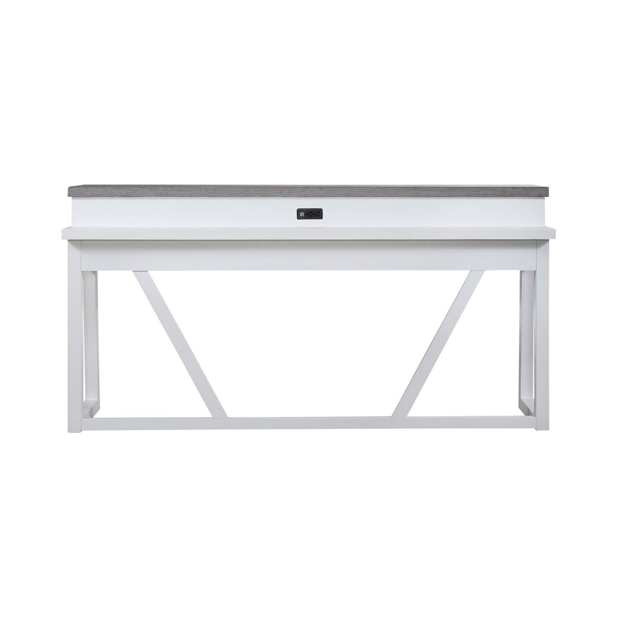 Liberty Furniture Palmetto Heights Console Bar Table in Shell White & Driftwood
