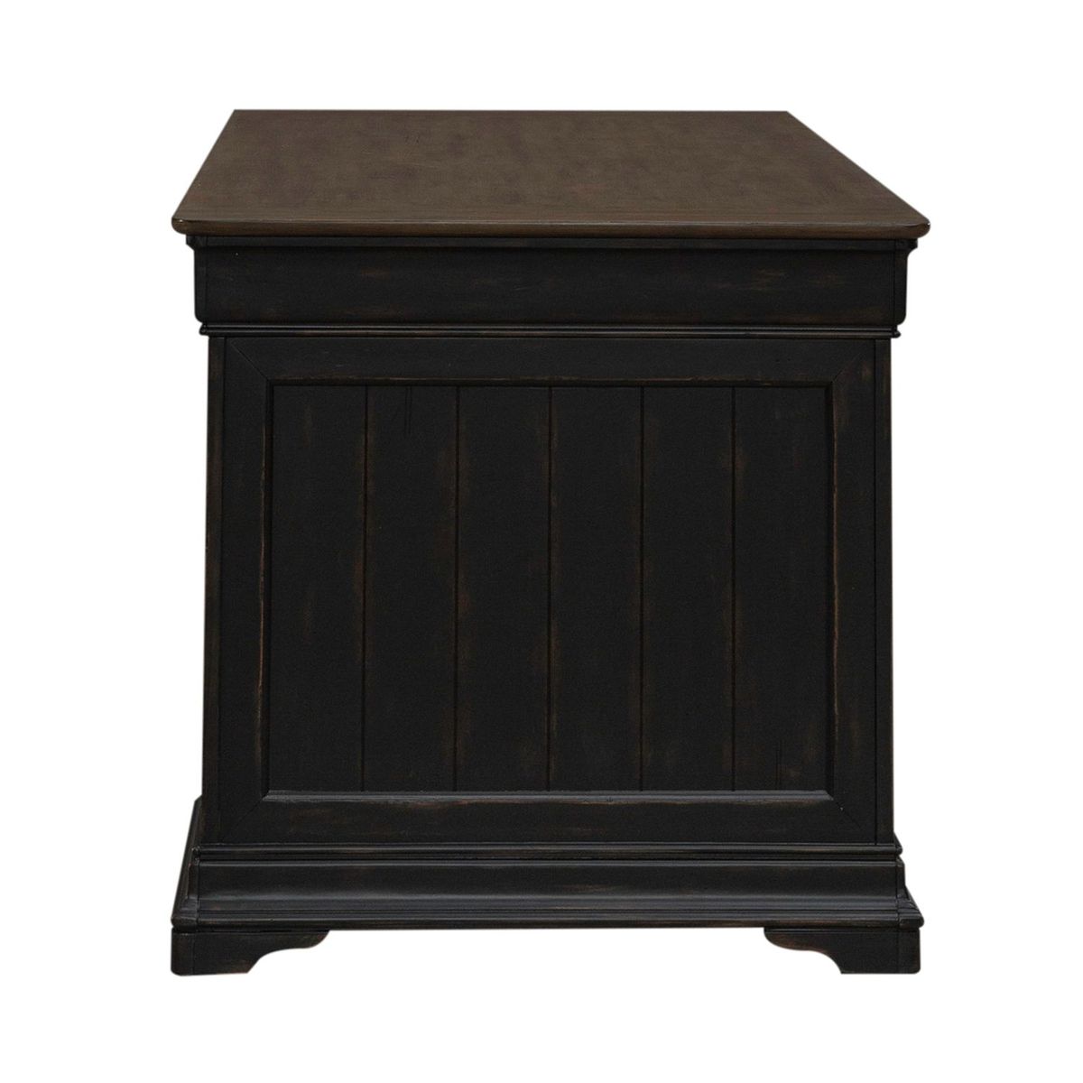 Liberty Furniture Meritage Junior Executive Desk in Aged Charcoal w/ Rub Thru/Caramel