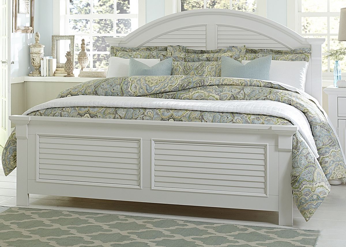 Liberty Furniture Summer House King Panel Headboard in Oyster White