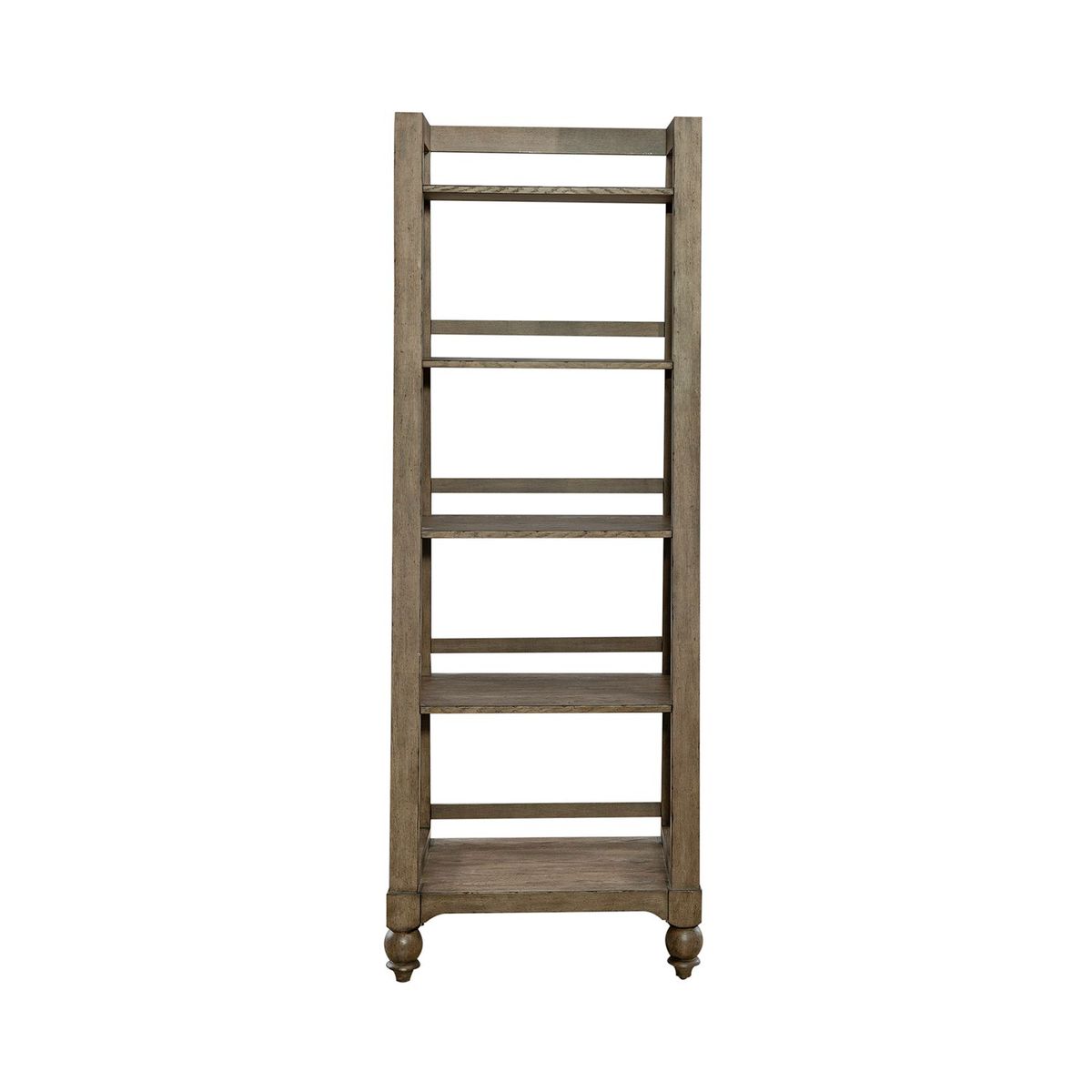 Liberty Furniture Americana Farmhouse Leaning Pier Bookcase in Dusty Taupe