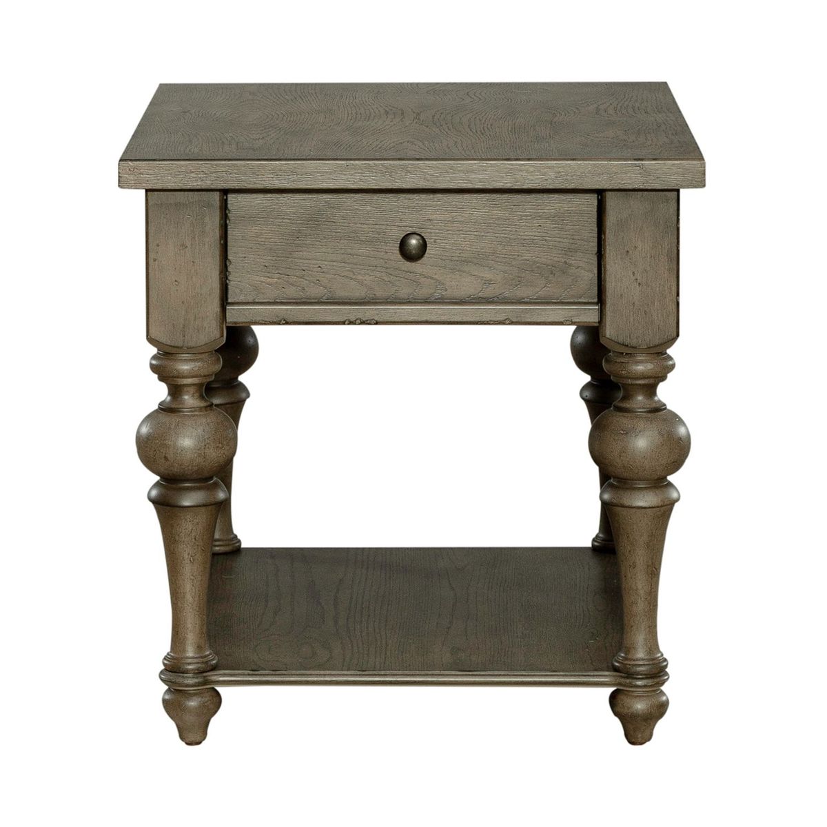 Liberty Furniture Americana Farmhouse End Table in Dusty Taupe