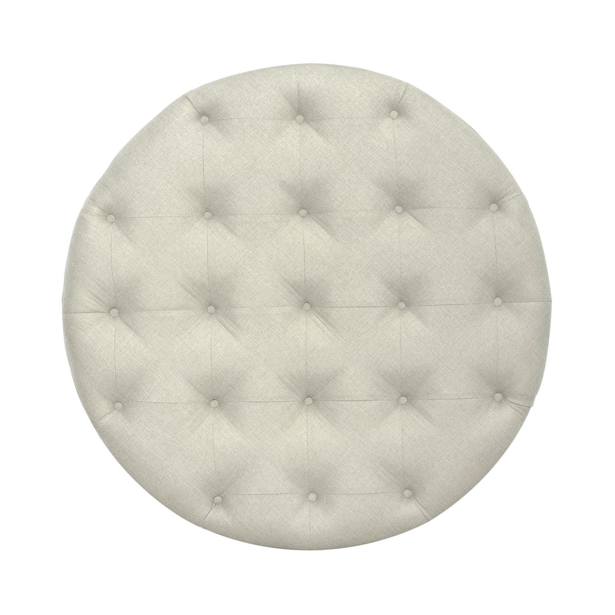 Liberty Furniture Americana Farmhouse Round Cocktail Ottoman in Dusty Taupe