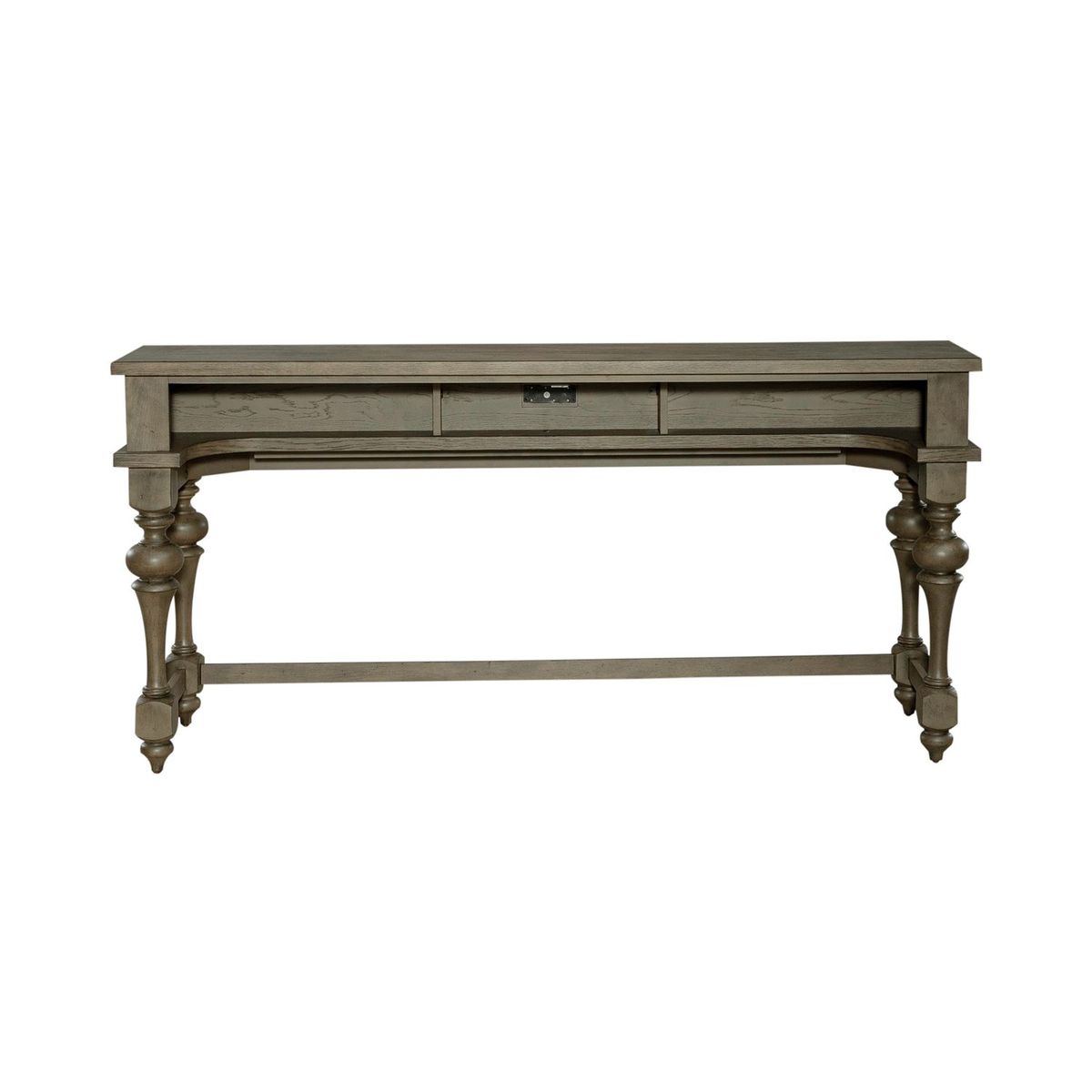 Liberty Furniture Americana Farmhouse Console Bar Table in Dusty Taupe
