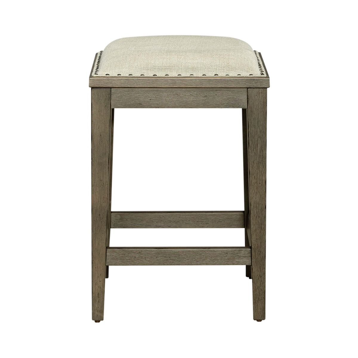 Liberty Furniture Americana Farmhouse Upholstered Console Stool in Dusty Taupe