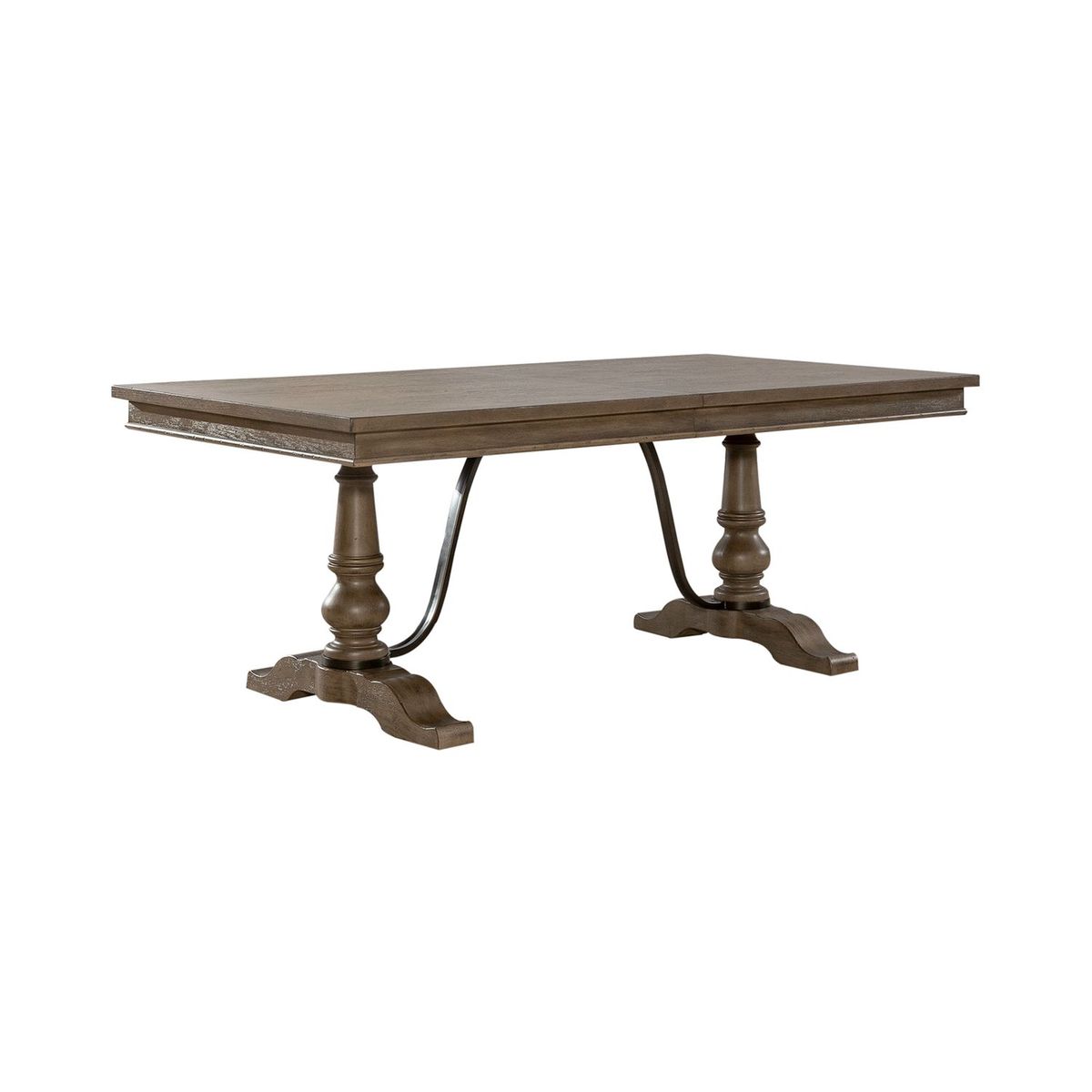 Liberty Furniture Americana Farmhouse Trestle Table in Dusty Taupe & Black image