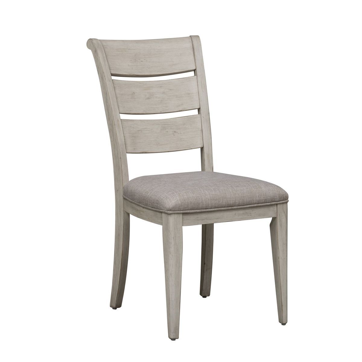 Liberty Furniture Farmhouse Reimagined Ladder Back Upholstered Side Chair (RTA) in Antique White (Set of 2)