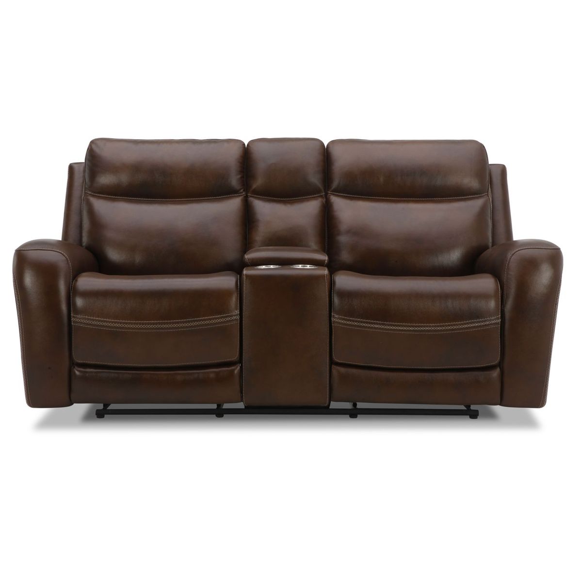 Liberty Furniture Blair Loveseat w/Console P2 & ZG in Cognac