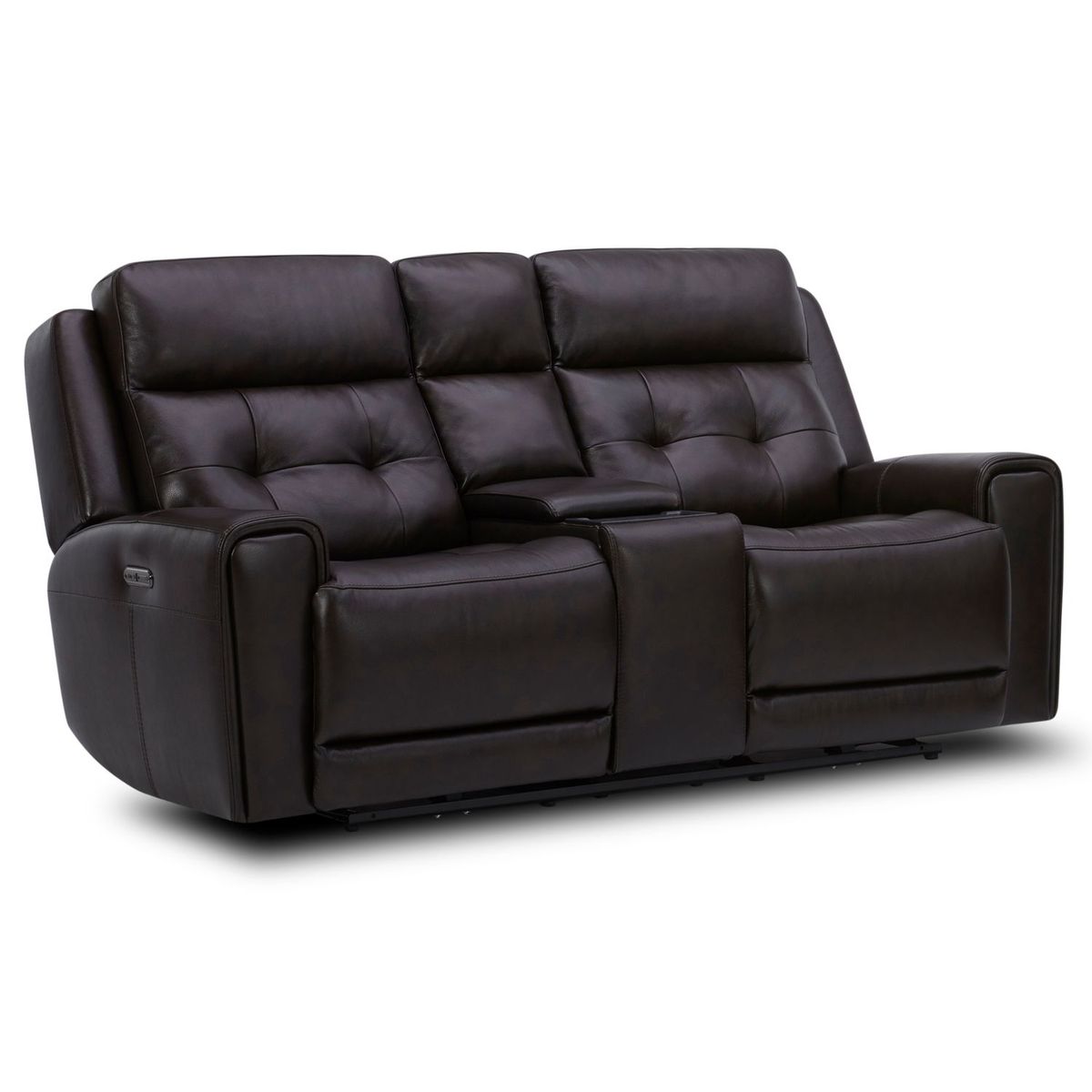 Liberty Furniture Carrington Loveseat w/Console P3 & ZG in Dark Brown