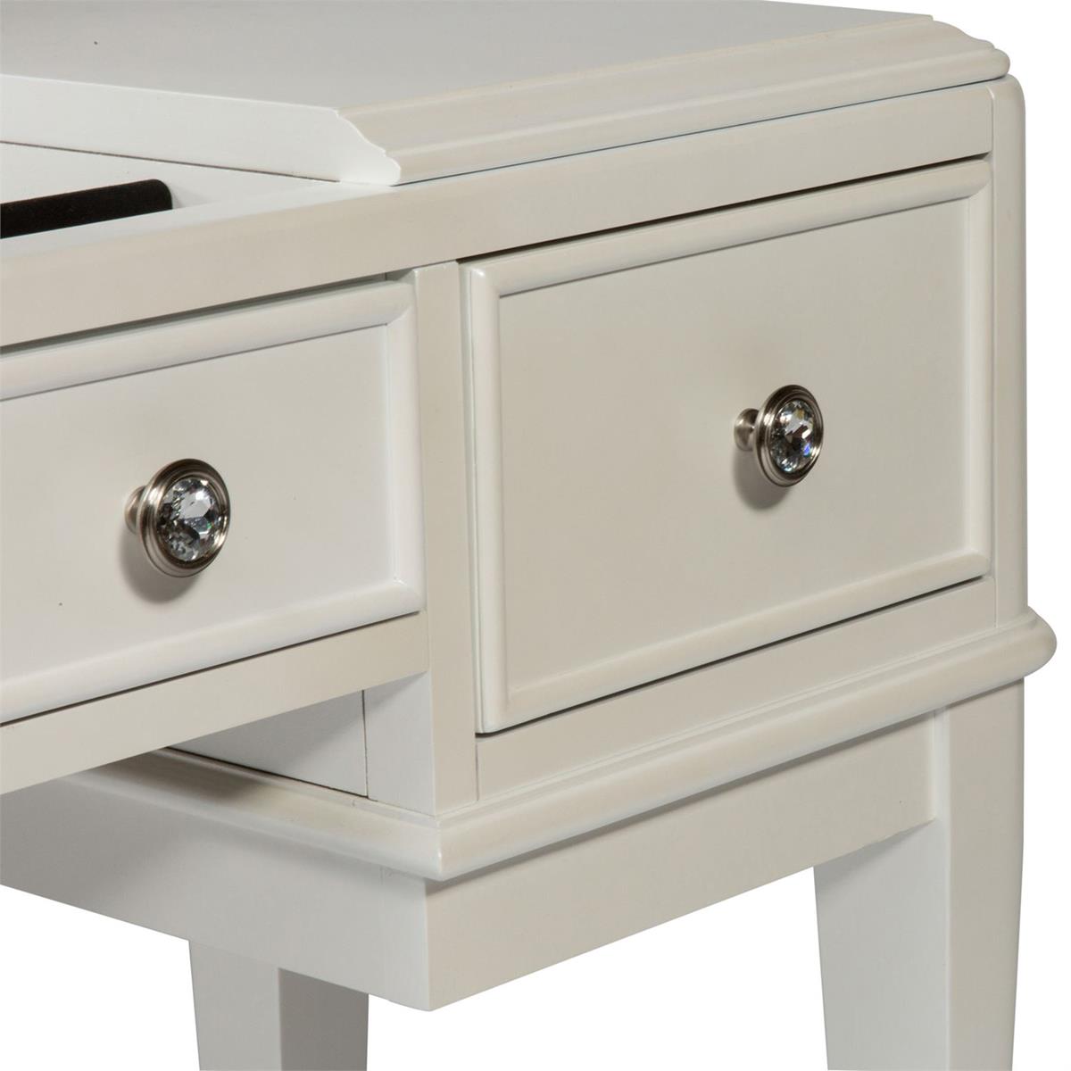 Liberty Furniture Stardust Vanity Desk in Iridescent White