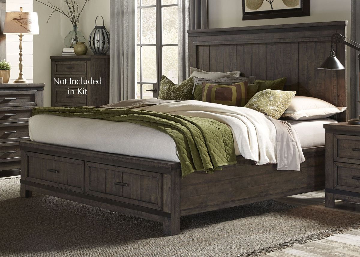 Liberty Thornwood Hills King Storage Bed in Rock Beaten Gray 759-BR-KSB