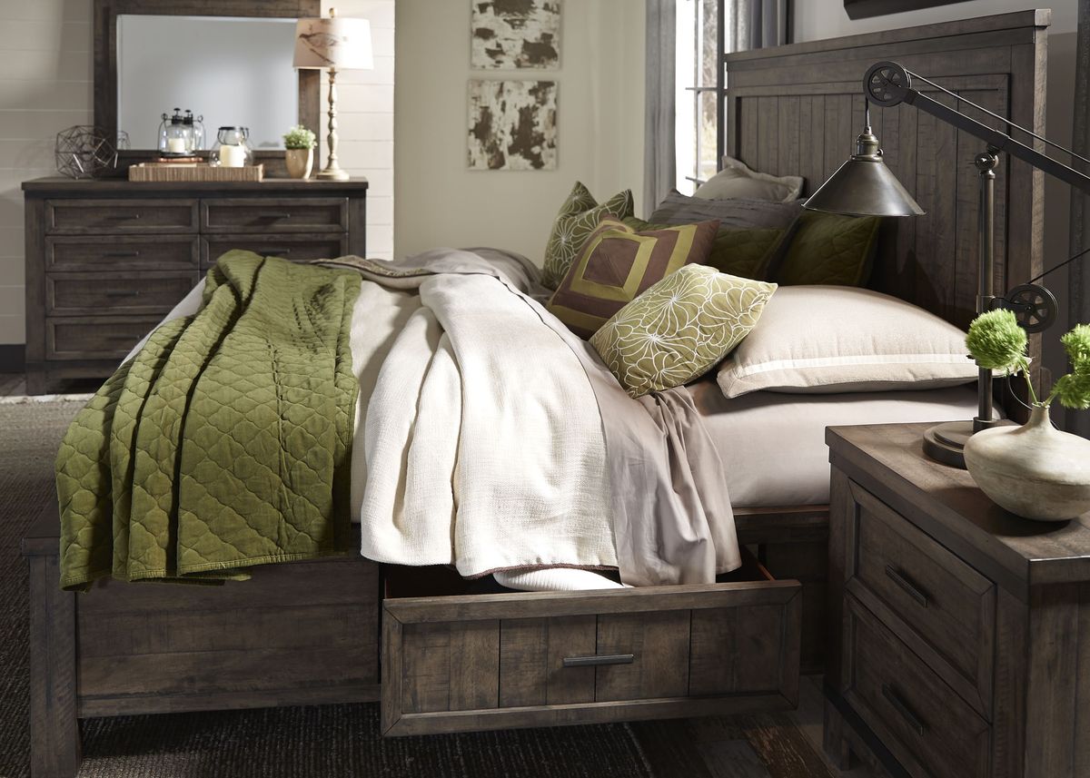 Liberty Thornwood Hills King Two Sided Storage Bed in Rock Beaten Gray 759-BR-K2S