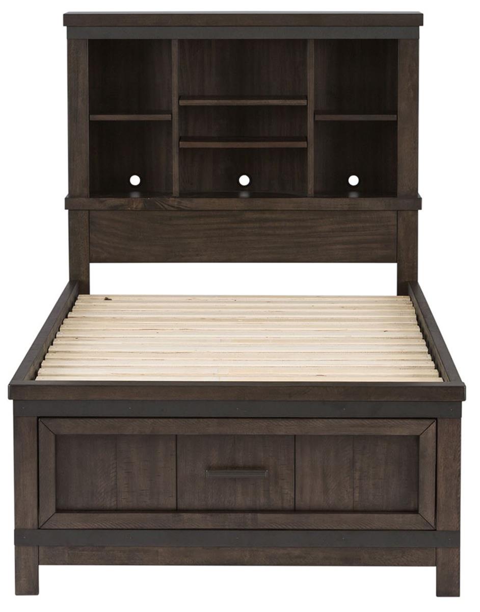 Liberty Furniture Thornwood Hills Twin Bookcase Bed in Rock Beaten Gray