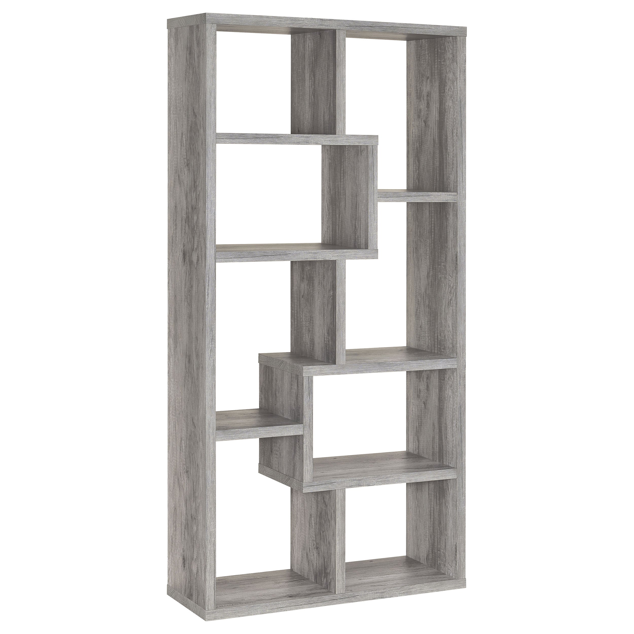 Theo 10-shelf Bookcase Weathered Grey