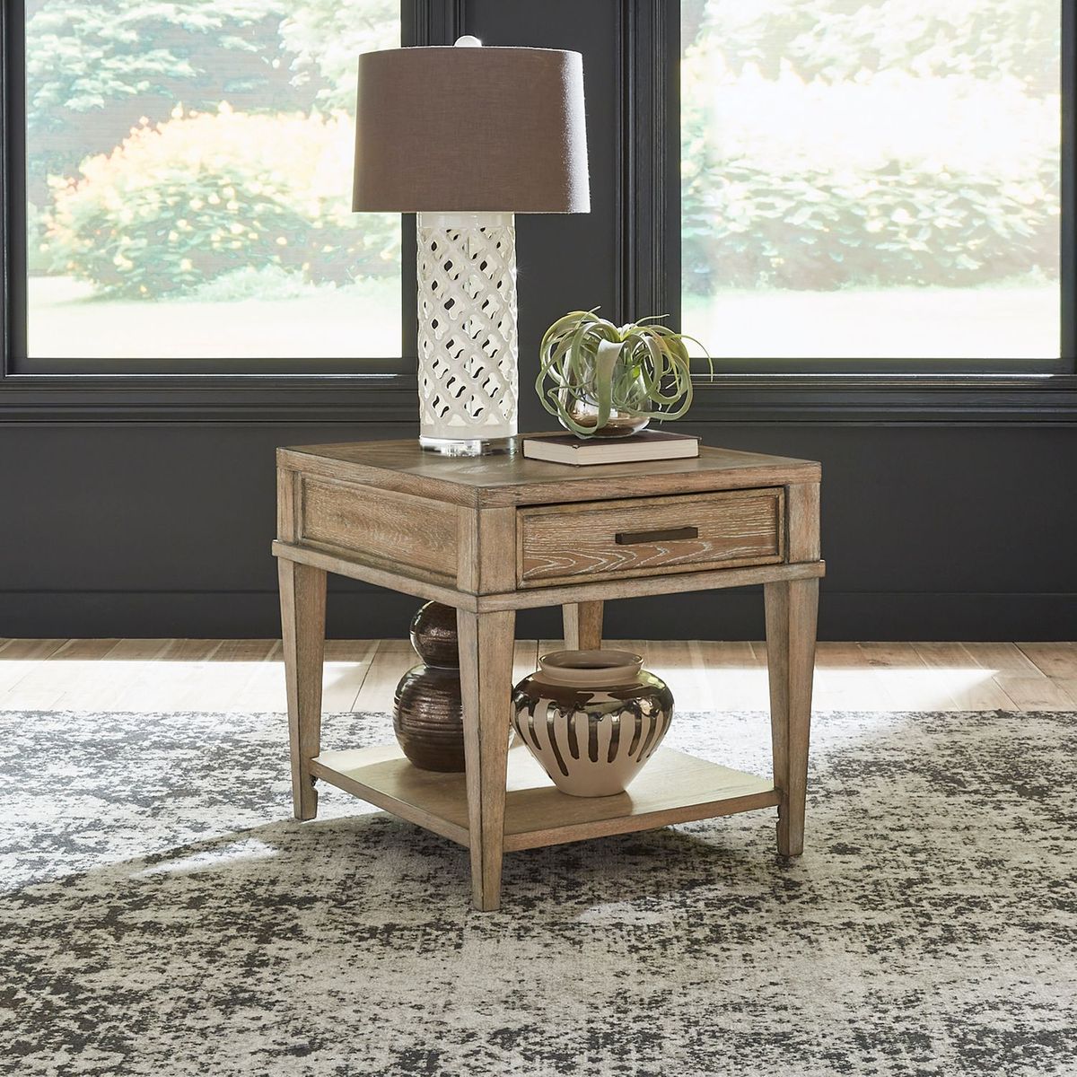 Liberty Furniture Devonshire End Table in Weathered Sandstone