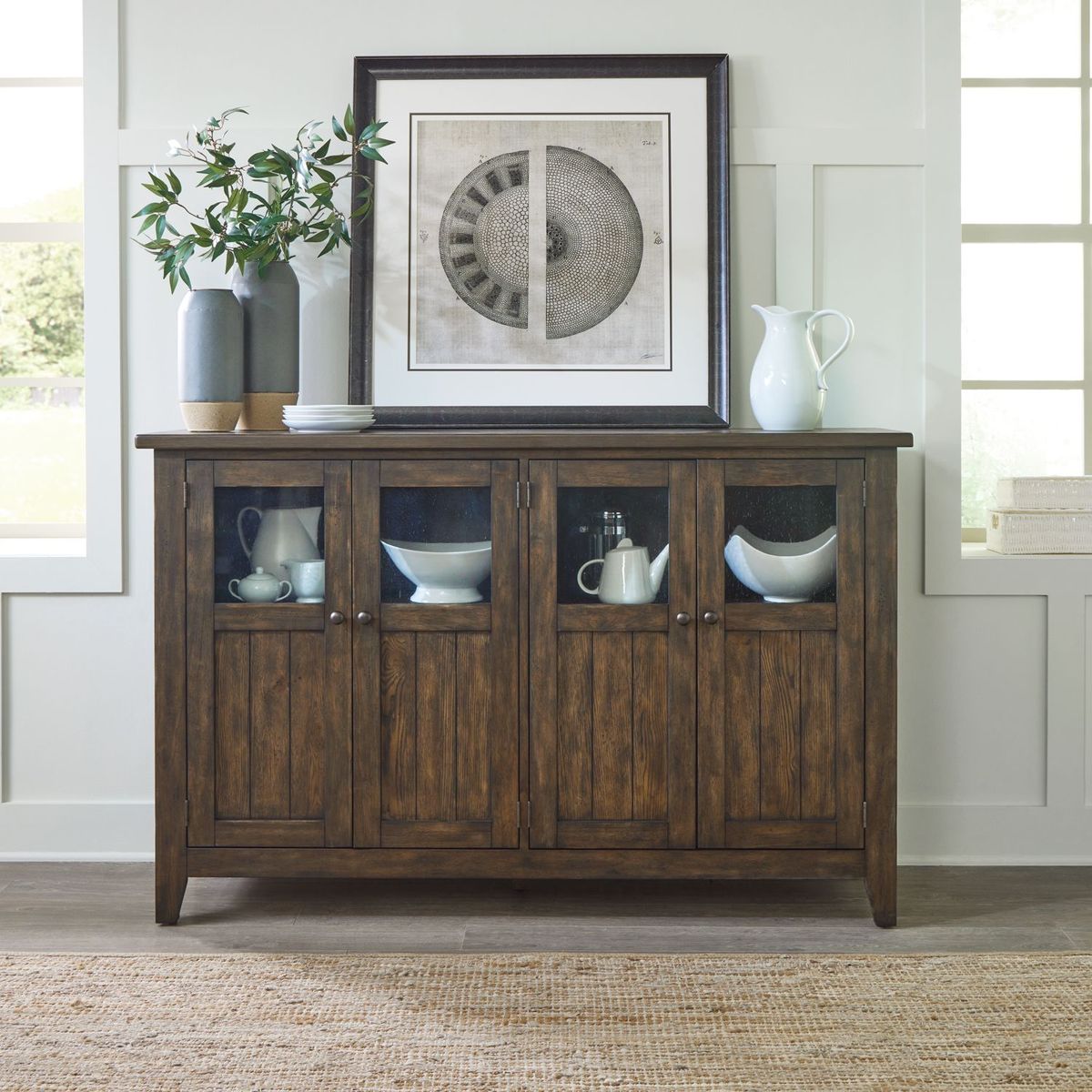 Liberty Furniture Midland Falls Buffet in Rustic Brown image