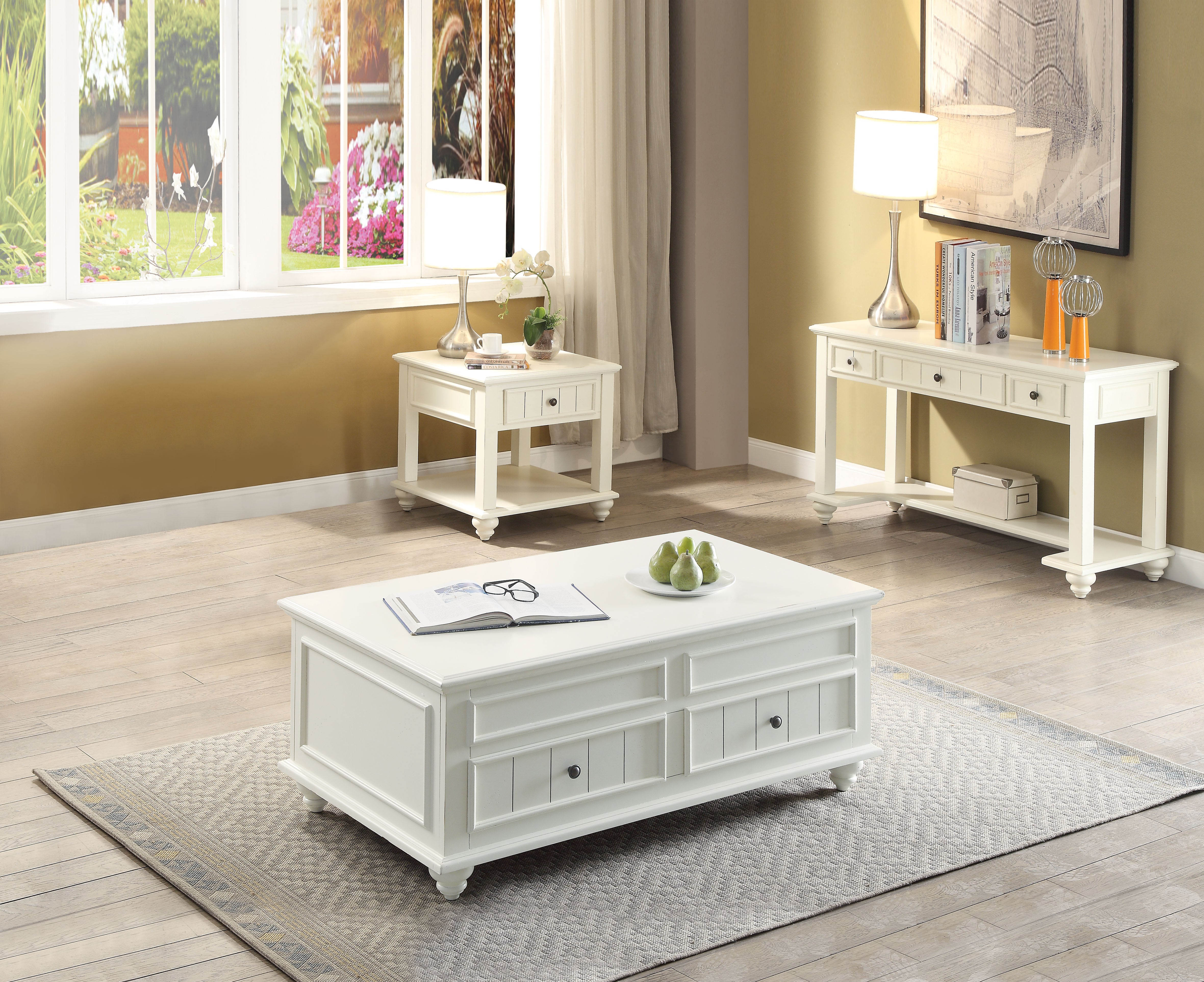 Natesa White Washed Coffee Table