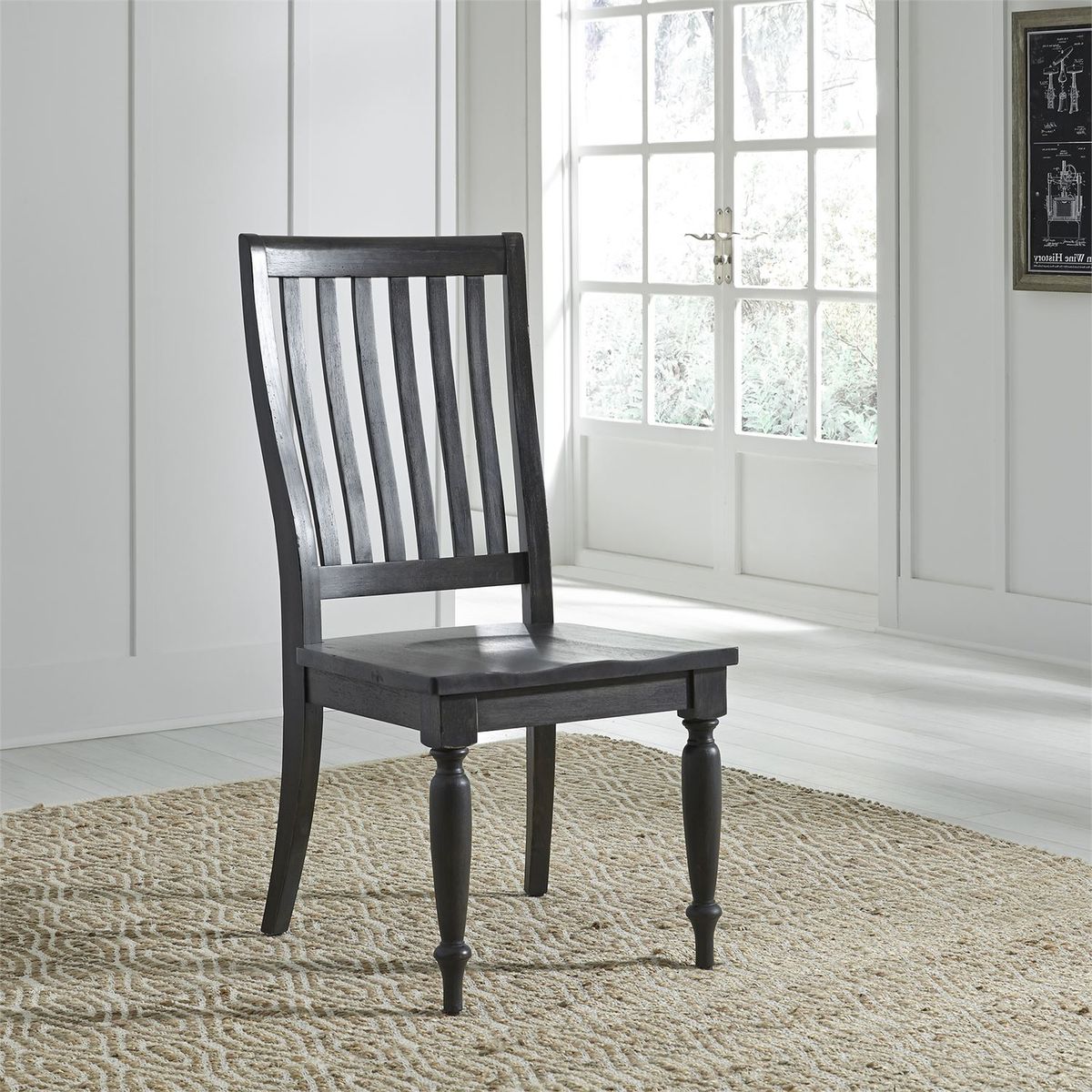 Liberty Furniture Harvest Home Slat Back Side Chair (RTA) in Chalkboard (Set of 2)