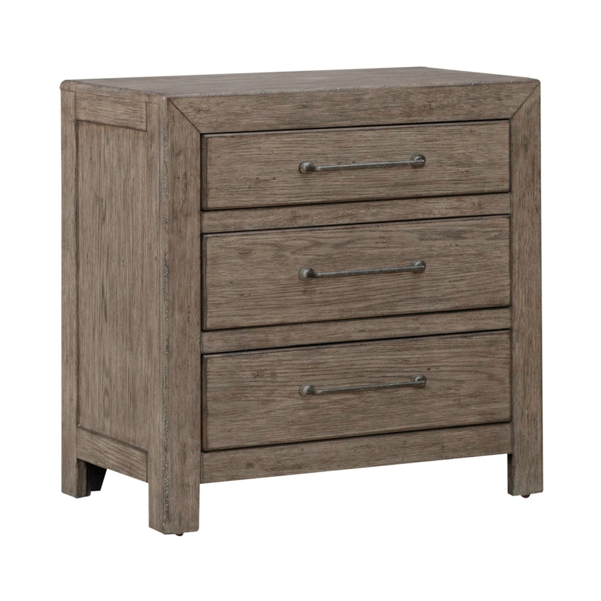 Liberty Furniture Skyview Lodge Nightstand with Charging Station in Cobblestone image