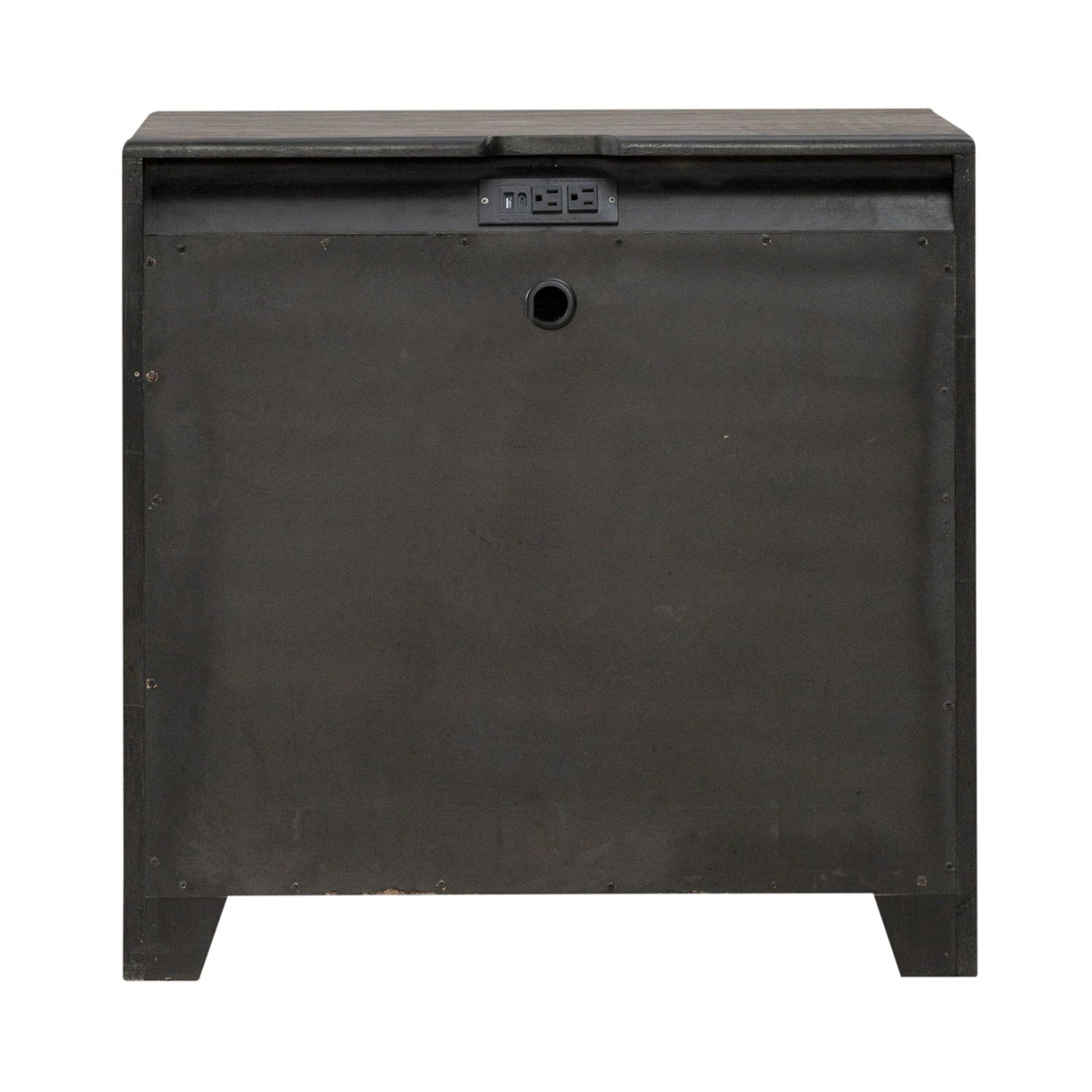 Liberty Furniture Skyview Lodge Nightstand with Charging Station in Cobblestone