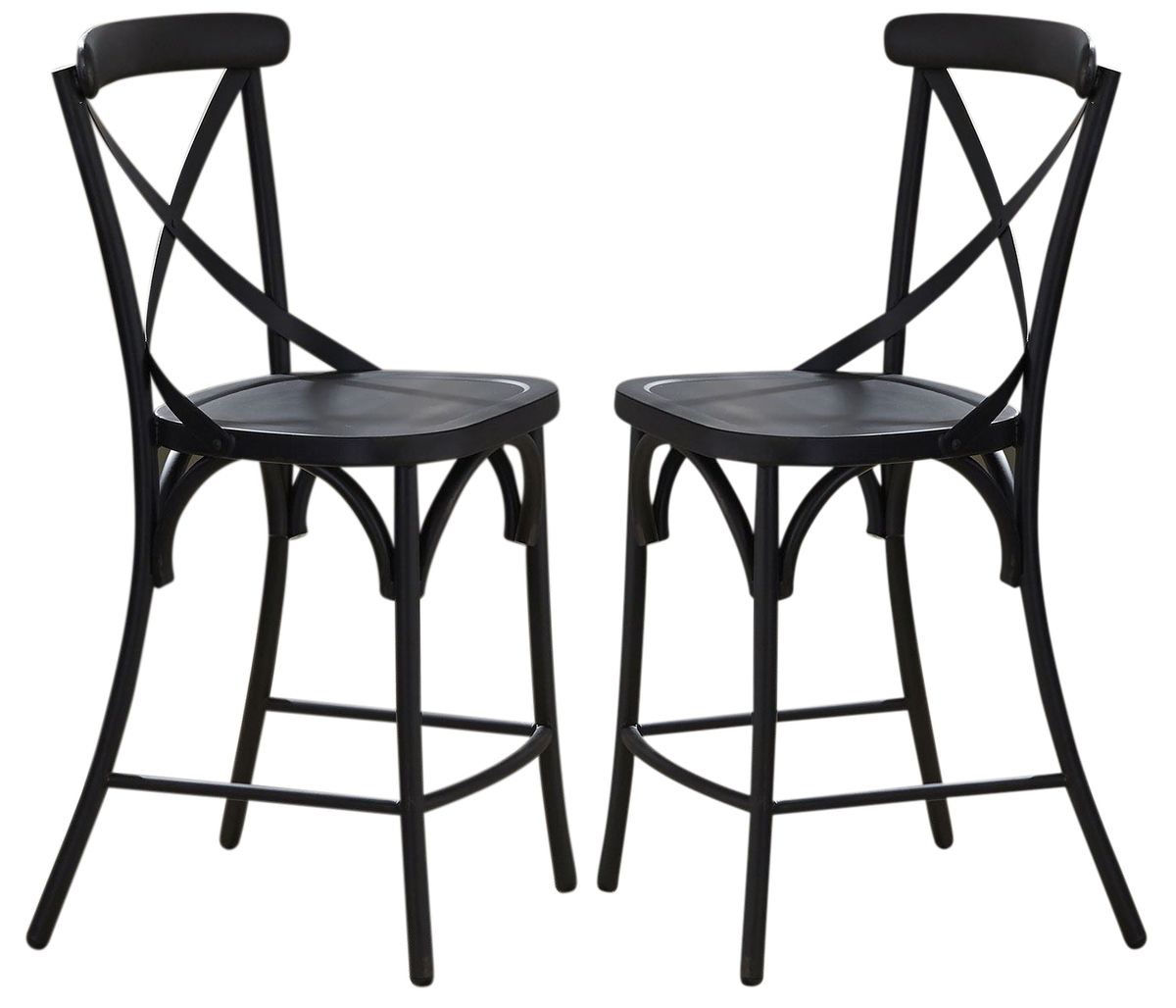 Liberty Furniture Vintage Dining Series X-Back Counter Chair in Black (Set of 2) image