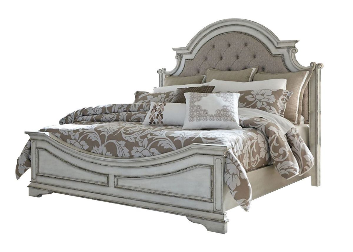 Liberty Magnolia Manor Full Upholstered Bed in Antique White