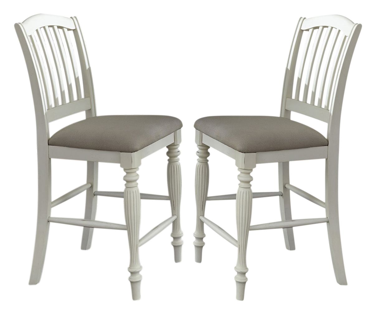 Liberty Furniture Cumberland Creek Slat Back Counter Chair in Nutmeg/White (Set of 2) image