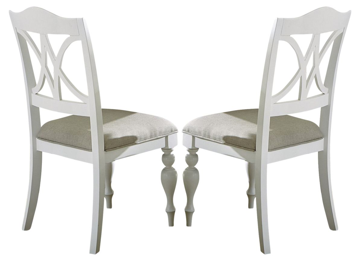 Liberty Furniture Summer House Slatback Side Chair in Oyster White (Set of 2) image