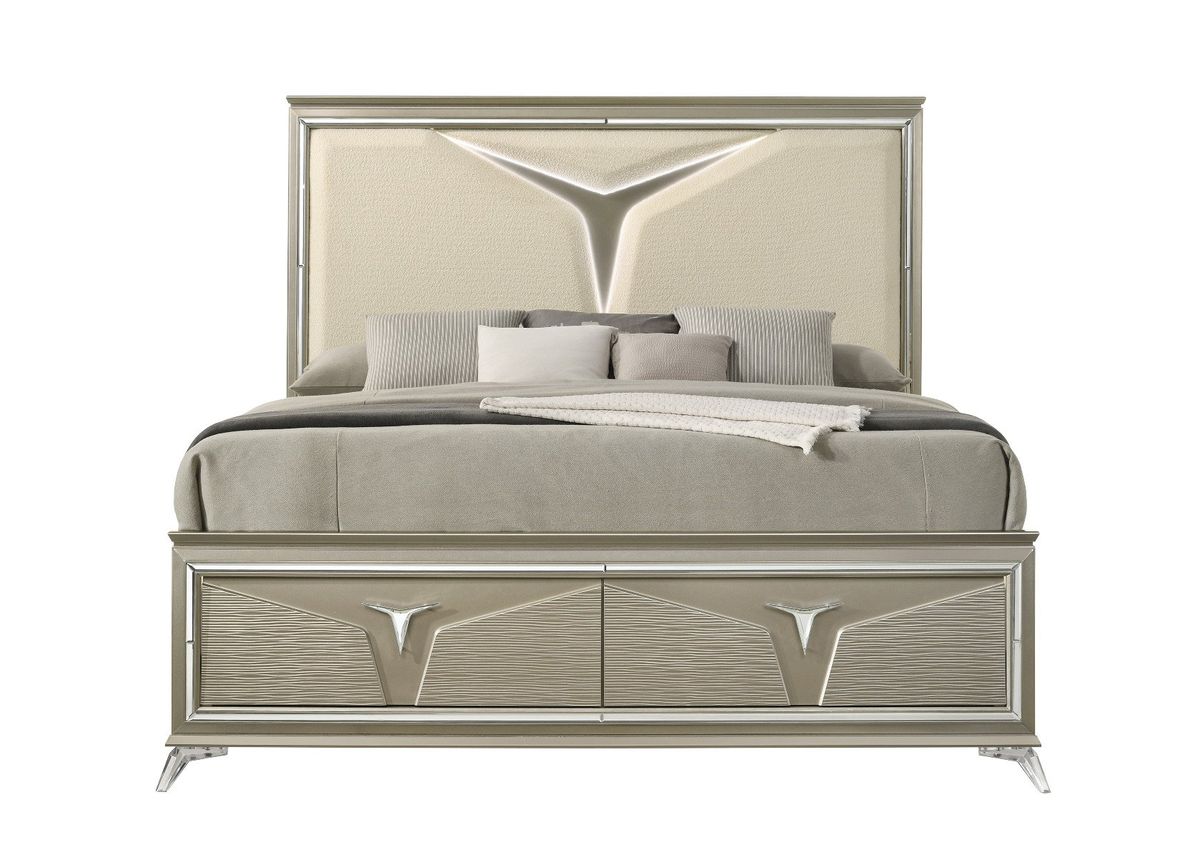 Galaxy Home Samantha King Bed in Silver image