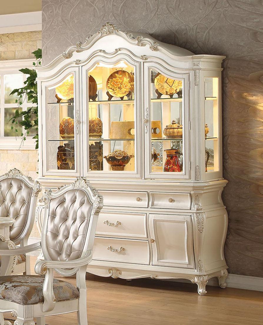 Acme Chantelle Buffet and Hutch in Pearl White 63544