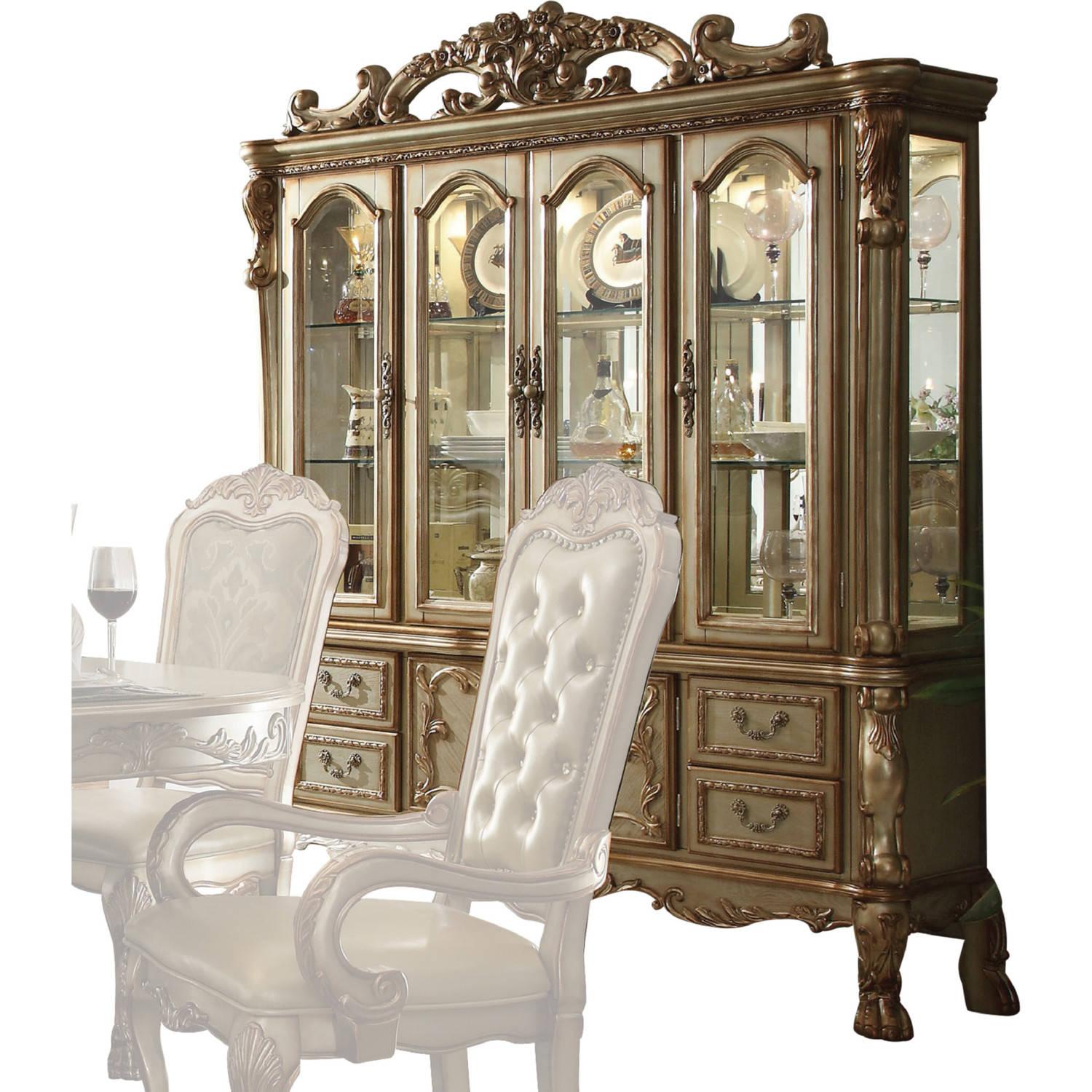 Acme Dresden Buffet w/ Hutch in Gold Patina 63155