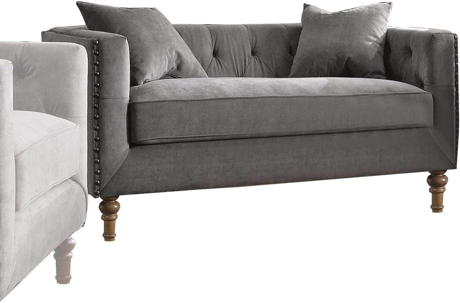 Acme Furniture Sidonia Loveseat in Gray Velvet 53581