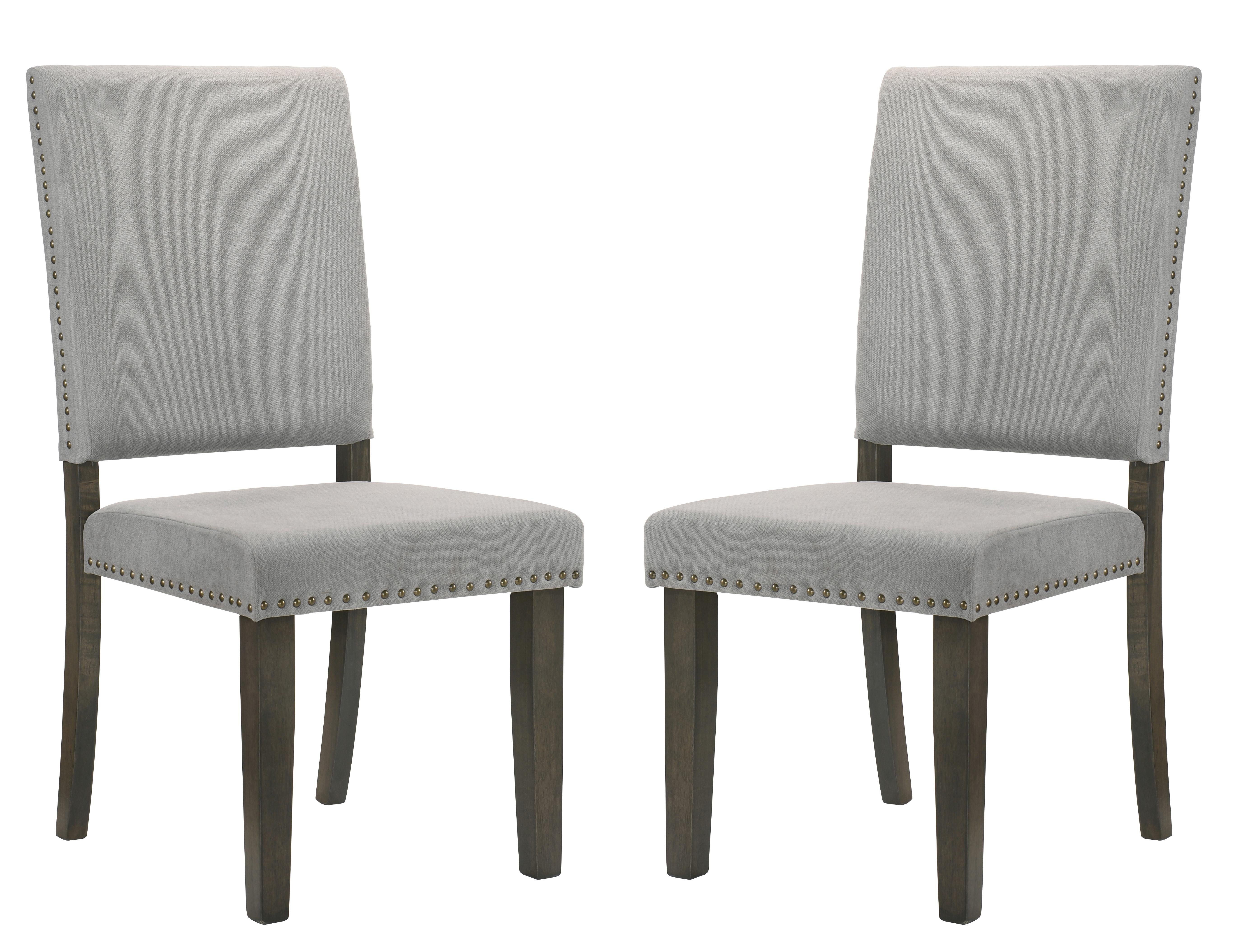 Asbury Transitional Style Dining Chair in Gray Fabric