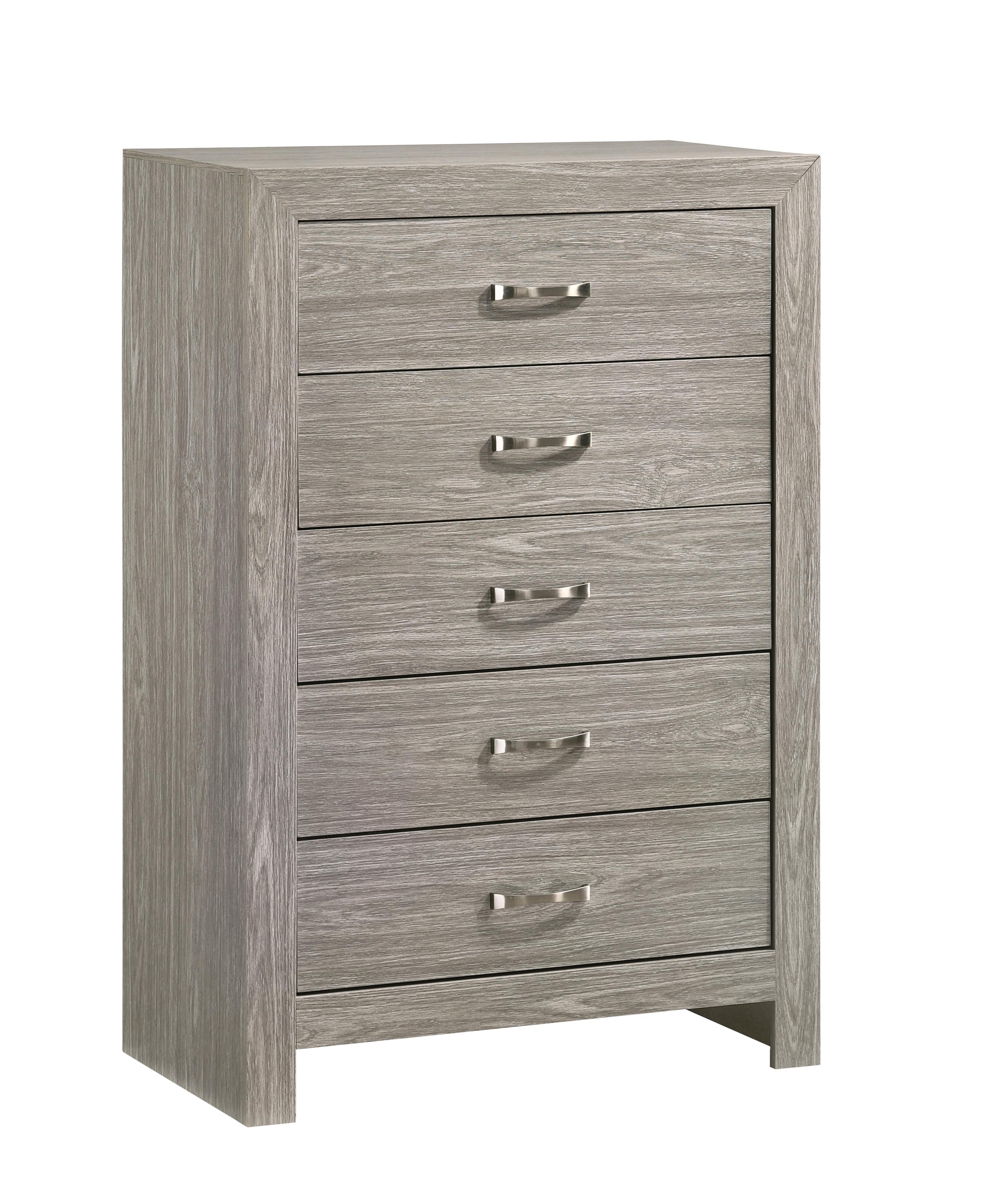 Yasmine White Modern Style Chest in Gray finish Wood