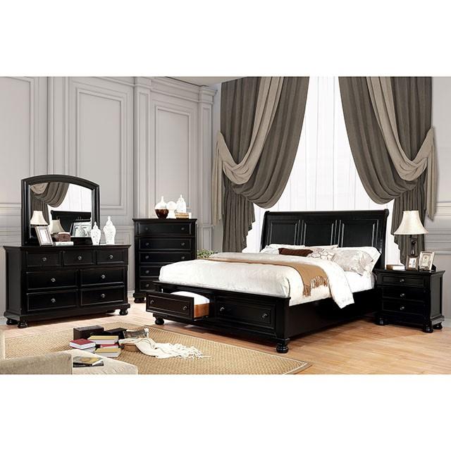 Castor Bed Black, Chrome, & White