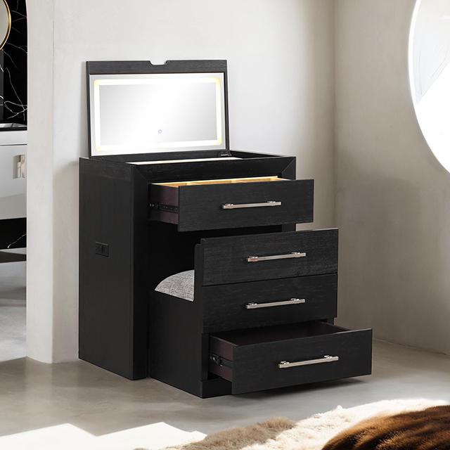 Ashbourne Bedside Vanity Set with Stool Contemporary
