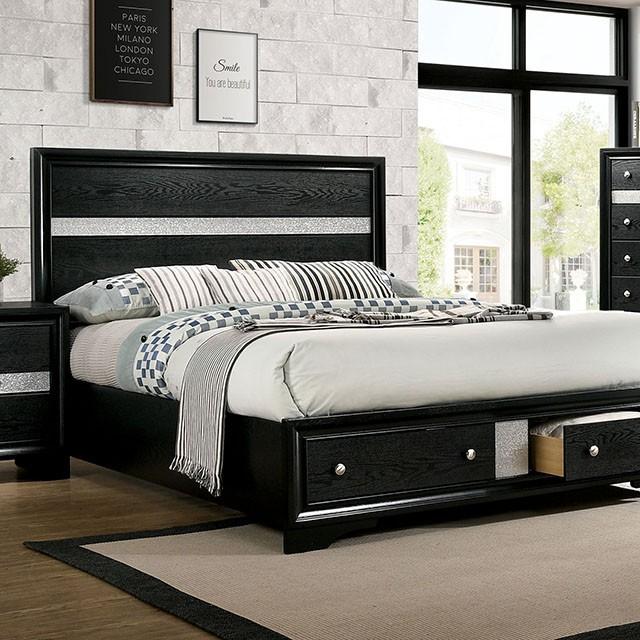 CHRISSY E.King, Full, & Queen Bed White, Grey, & Black