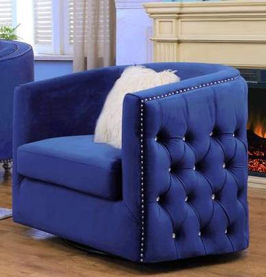 Galaxy Home Afreen Upholstered Chair in Navy GHF-808857722010