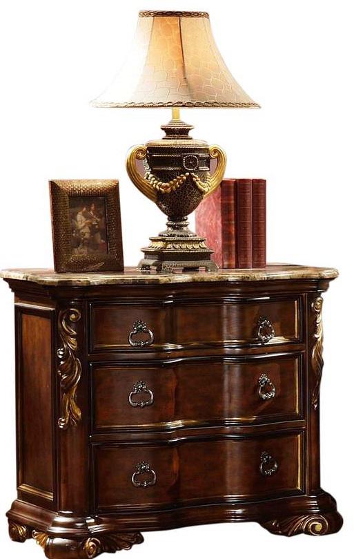 Galaxy Home Bella 3 Drawer Nightstand in Dark Walnut GHF-808857778543