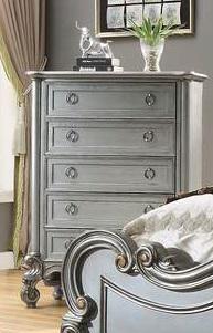 Galaxy Home Destiny 5 Drawer Chest in Silver GHF-808857995490