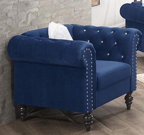 Galaxy Home Emma Chair in Navy Blue GHF-808857642233