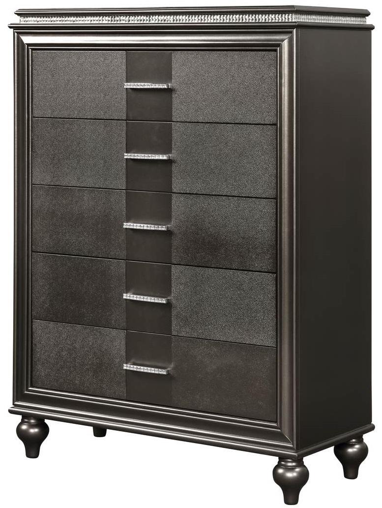 Galaxy Home Ginger 5 Drawer Chest in Gunmetal Copper GHF-808857599650