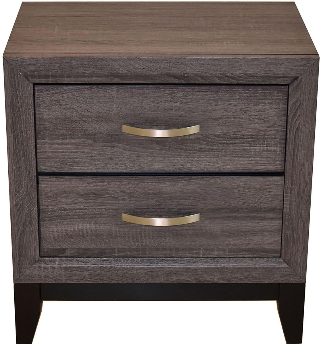 Galaxy Home Hudson 2 Drawer Nightstand in Foil Grey GHF-808857696809