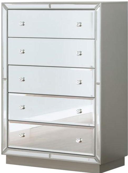 Galaxy Home Infinity 5 Drawer Chest in Silver GHF-808857942319