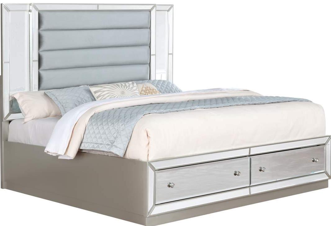 Galaxy Home Infinity King Storage Bed in Silver GHF-808857651006