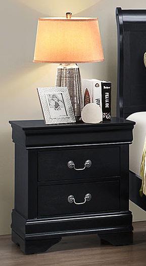 Galaxy Home Louis Phillipe 2 Drawer Nightstand in Black GHF-808857540270