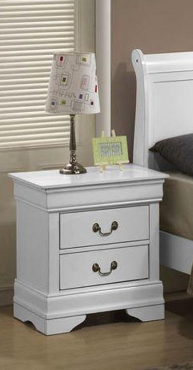 Galaxy Home Louis Phillipe 2 Drawer Nightstand in White GHF-808857603500