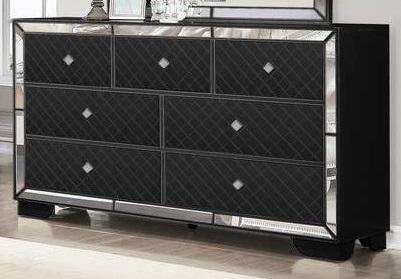 Galaxy Home Madison 7 Drawer Dresser in Black GHF-808857823571