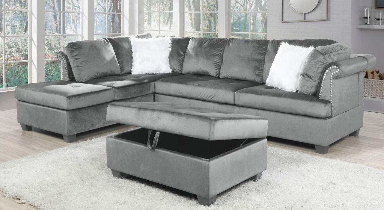 Galaxy Home Omega Sectional Sofa in Gray GHF-808857940490