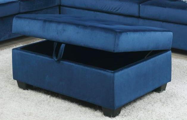 Galaxy Home Omega Storage Ottoman in Navy GHF-808857791733