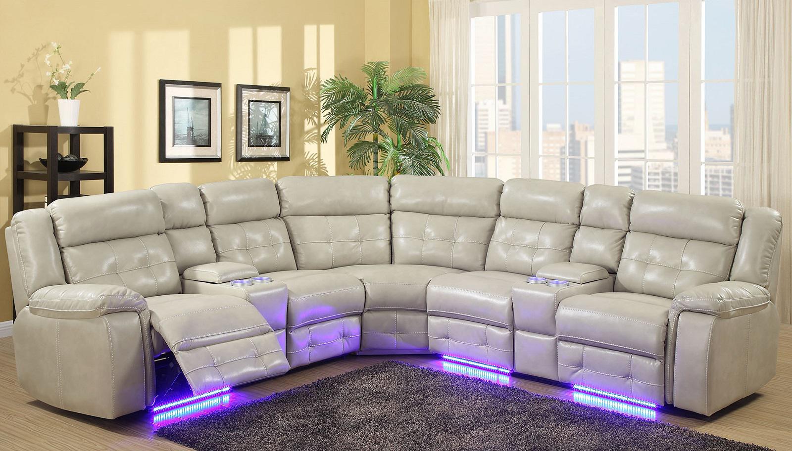 Galaxy Home Power Reclining Sectional in Beige GHF-808857706737